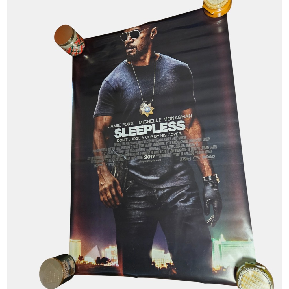 Sleepless 2016 Promo Movie Poster 27x40 Jamie Foxx, Michelle Monaghan Open Road